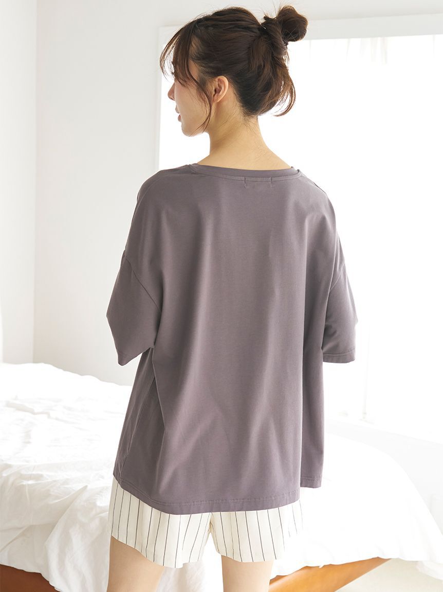 SNIDEL HOME「【ICEDFABRIC+R】エンブレムTシャツセットアップ」|ルームウェア|