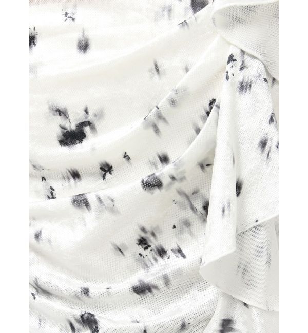 LAGUNAMOON「ベロアチュールプリントラッフルトップス」|Tシャツ・カットソー|