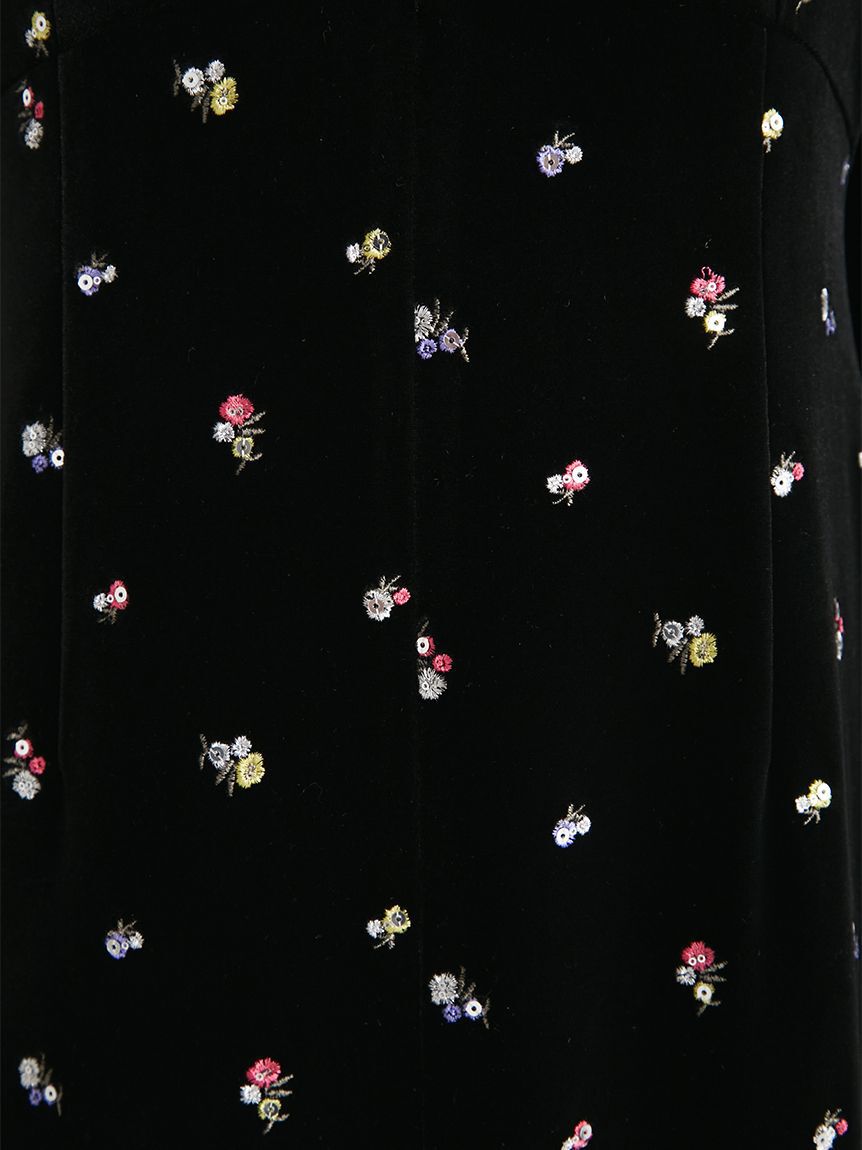 CELFORD「小花刺繍ベロアワンピース」|ワンピース|