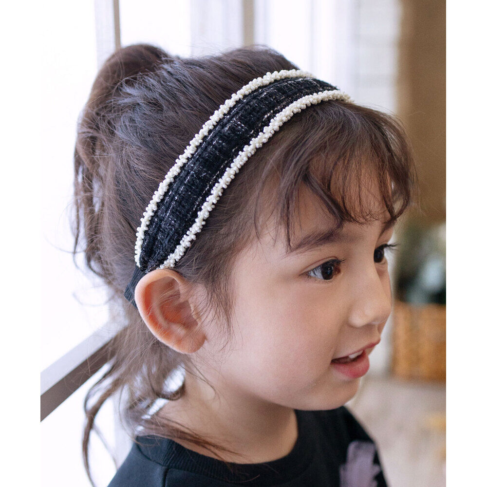 BACKYARD FAMILY「Rora カチューシャ キッズ 通販 モア ツイード 髪飾り 髪留め 髪どめ ヘアアクセサリー」|その他|ブラック1
