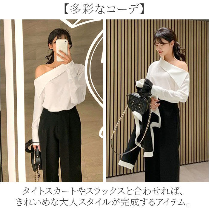BACKYARD FAMILY「ブラウス オフショルダー レディース 通販 シャツブラウス 長袖ブラウス レディースブラウス」|シャツ・ブラウス|