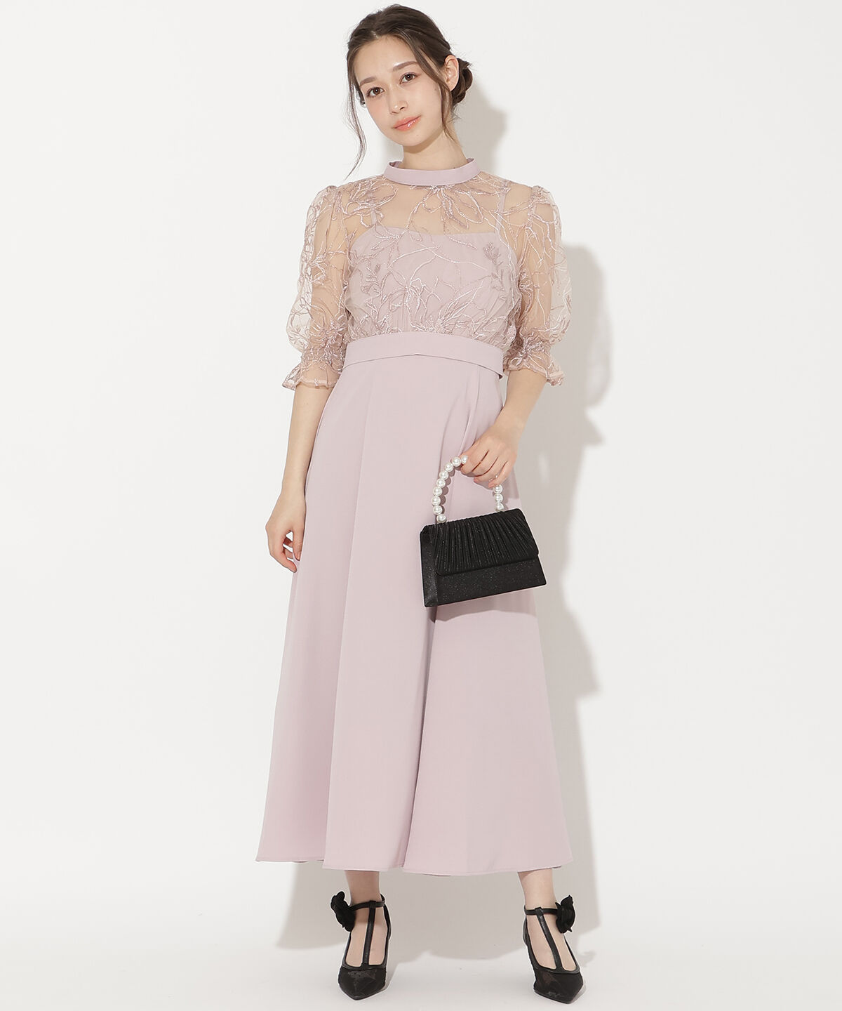 WILLSELECTION「バックウエストリボンブラウス&times;フレアキャミワンピース」|ドレス|ピンク