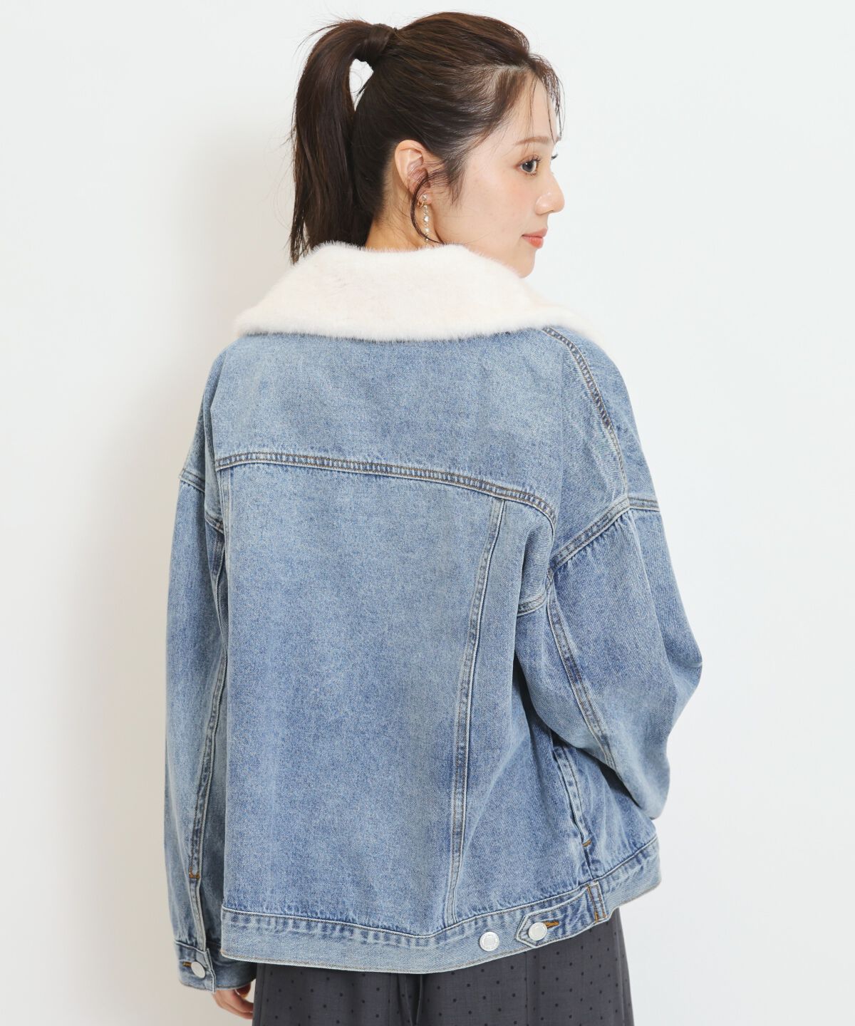 WILLSELECTION「ファーティペットオーバーサイズデニムジャケット」|デニムジャケット|
