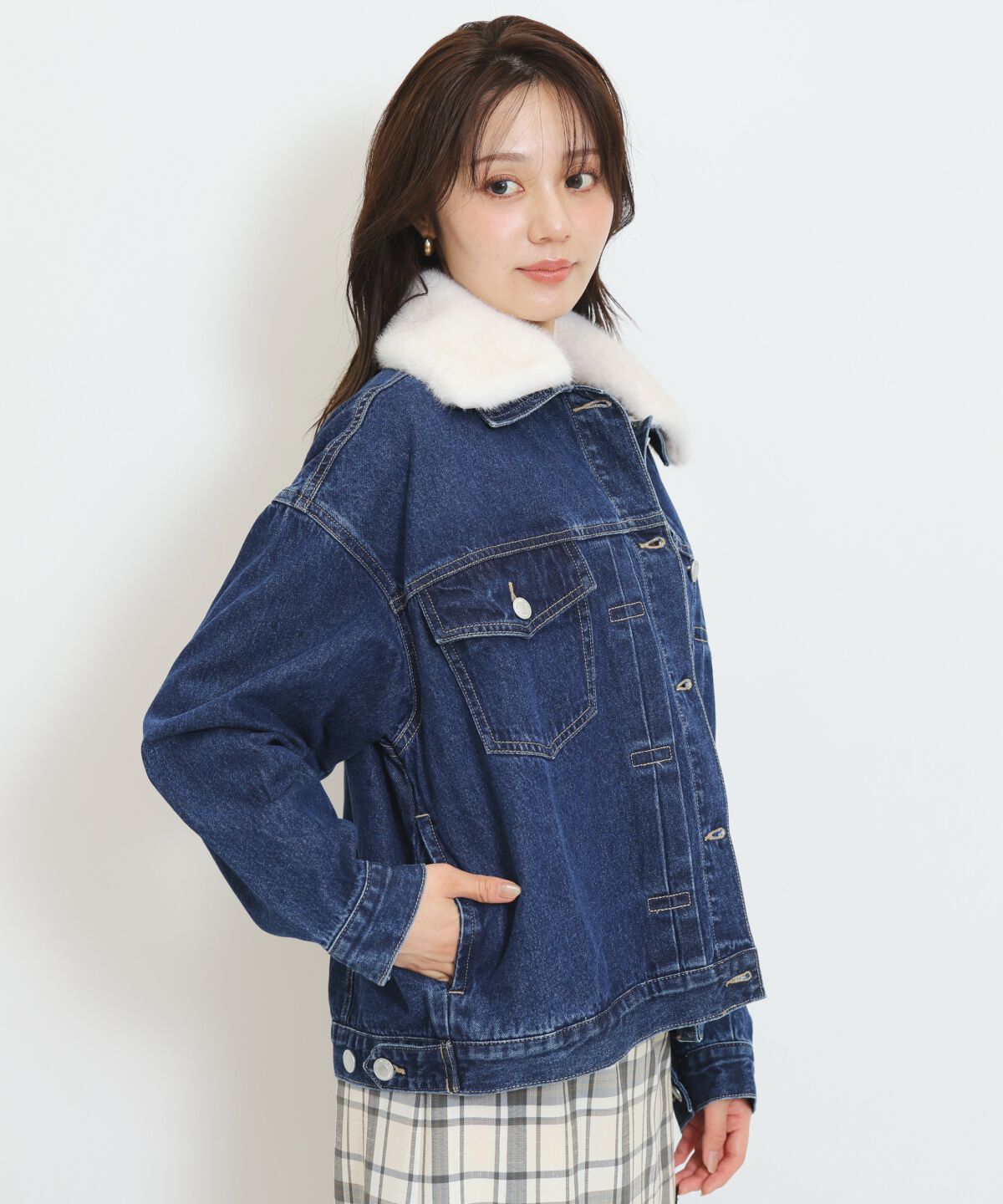 WILLSELECTION「ファーティペットオーバーサイズデニムジャケット」|デニムジャケット|