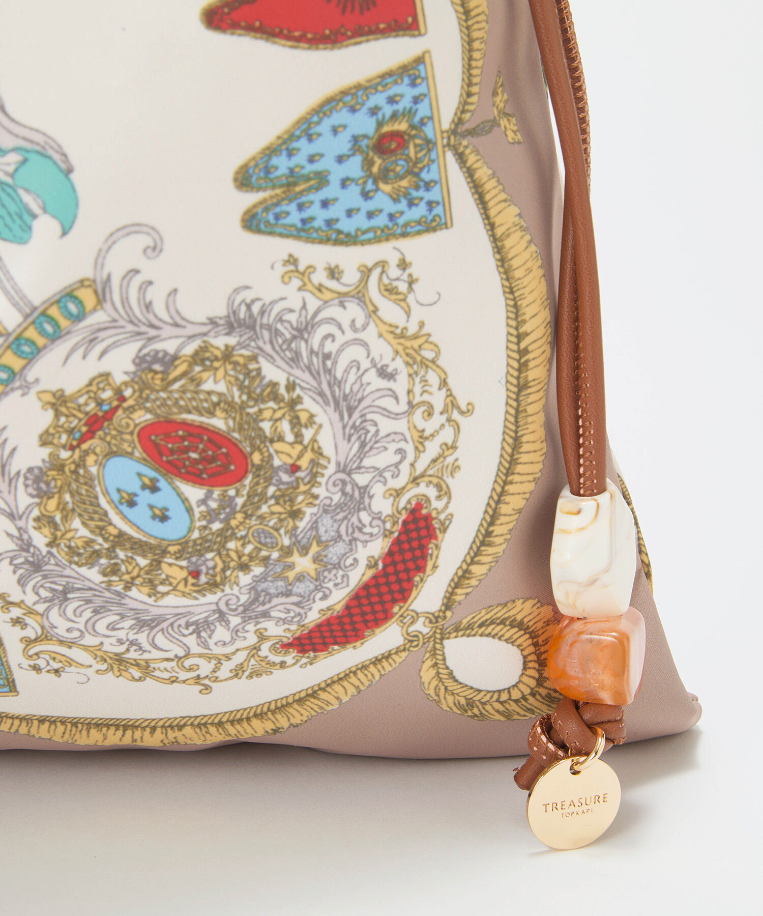 TOPKAPI TREASURE「【TREASURE TOPKAPI】【アップデート】マイルドサテン スカーフ柄 巾着 ショルダートートバッグ」|ショルダー・メッセンジャー|