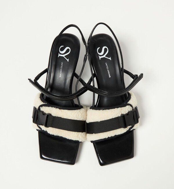 SY UNITED ARROWS「＜SY＞ボア ウェッジバックベルト サンダル60&uarr;」|サンダル|