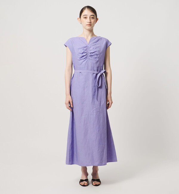 UNITED ARROWS「リネン シャーリング スキッパー ワンピース ‐ウォッシャブル‐」|ワンピース|