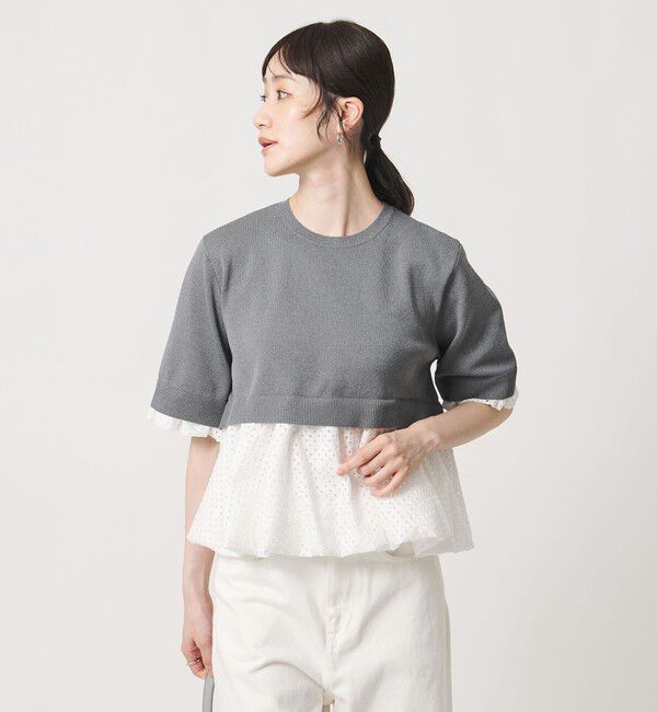 UNITED ARROWS「カットワーク バルーン シルエット ニット ‐ウォッシャブル‐」|ニット・セーター|