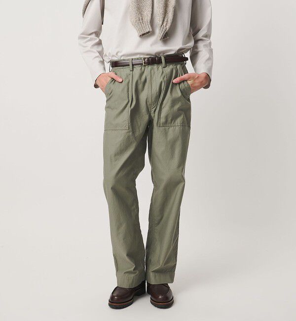 UNITED ARROWS「オーガニックコットン バックサテン ファティーグパンツ」|チノ|
