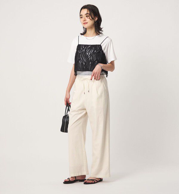 UNITED ARROWS green label relaxing「BREEZE LINEN ブリーズリネン ワイド パンツ オフホワイト 2」|その他|