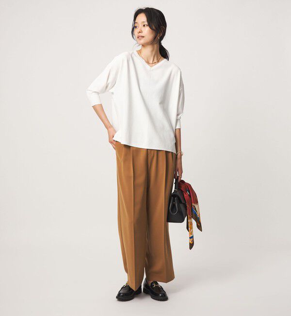 UNITED ARROWS green label relaxing「Vネック ドルマン プルオーバー ニット ウォッシャブル 接触冷感 UVカット」|ニット・セーター|