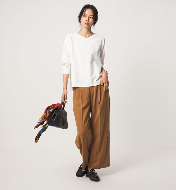 UNITED ARROWS green label relaxing「Vネック ドルマン プルオーバー ニット ウォッシャブル 接触冷感 UVカット」|ニット・セーター|