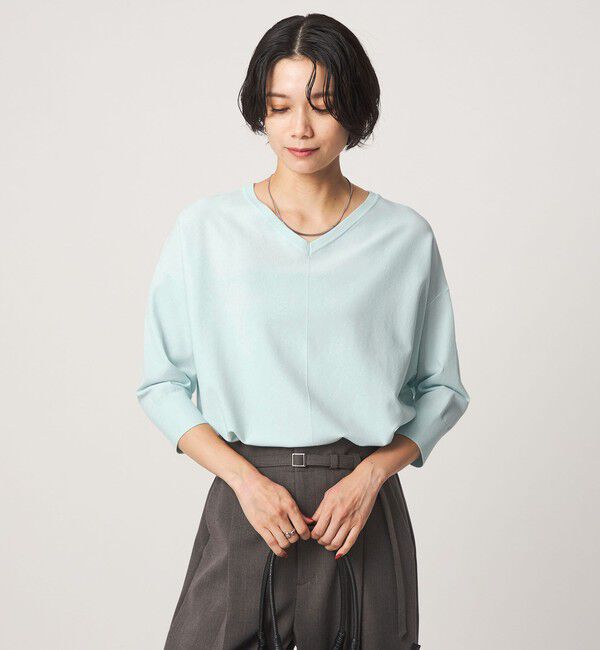 UNITED ARROWS green label relaxing「Vネック ドルマン プルオーバー ニット ウォッシャブル 接触冷感 UVカット」|ニット・セーター|