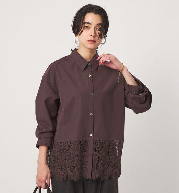 UNITED ARROWS green label relaxing「レース ドッキング シャツ」|シャツ・ブラウス|