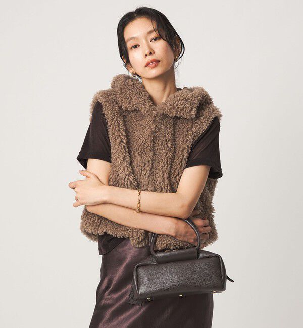 UNITED ARROWS green label relaxing「【別注】＜VINCENT PRADIER＞フェイクファー フード ベスト」|ベスト・ジレ|