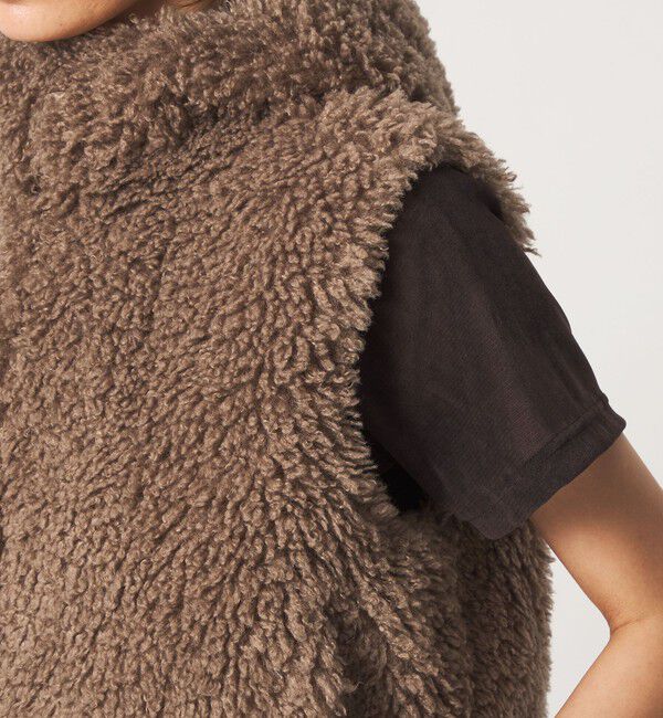 UNITED ARROWS green label relaxing「【別注】＜VINCENT PRADIER＞フェイクファー フード ベスト」|ベスト・ジレ|