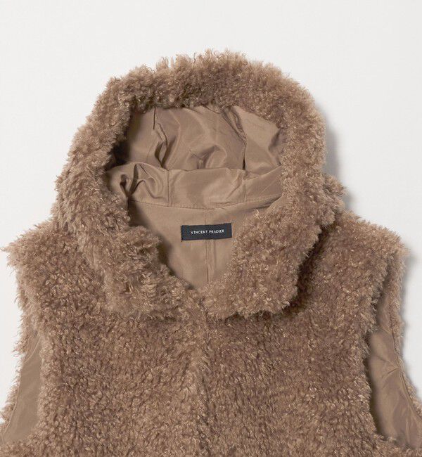 UNITED ARROWS green label relaxing「【別注】＜VINCENT PRADIER＞フェイクファー フード ベスト」|ベスト・ジレ|