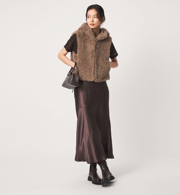 UNITED ARROWS green label relaxing「【別注】＜VINCENT PRADIER＞フェイクファー フード ベスト」|ベスト・ジレ|