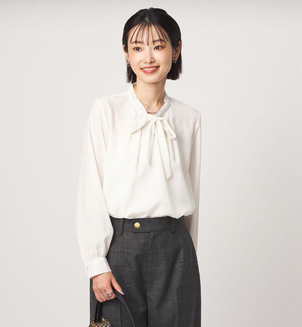 UNITED ARROWS green label relaxing「ボータイ ロングスリーブ ブラウス マシンウォッシャブル」|シャツ・ブラウス|