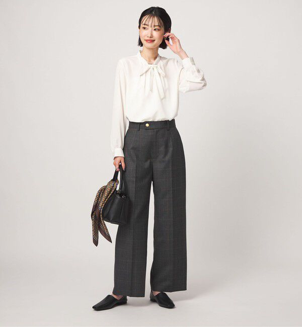UNITED ARROWS green label relaxing「ボータイ ロングスリーブ ブラウス マシンウォッシャブル」|シャツ・ブラウス|