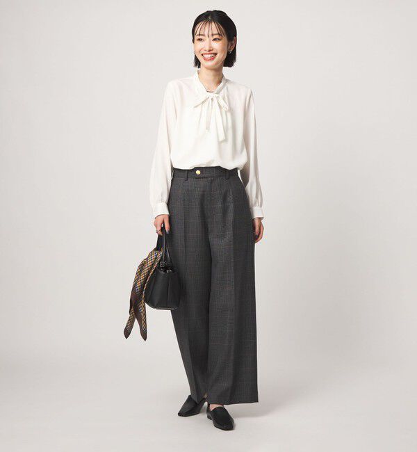 UNITED ARROWS green label relaxing「ボータイ ロングスリーブ ブラウス マシンウォッシャブル」|シャツ・ブラウス|