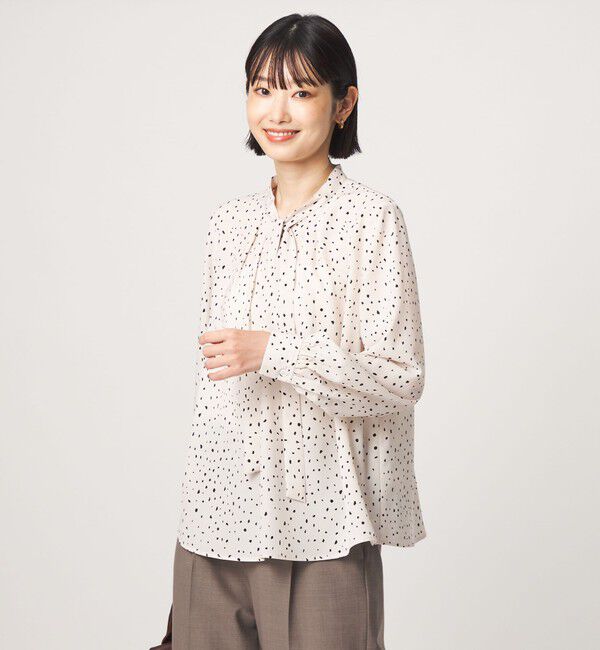 UNITED ARROWS green label relaxing「ボータイ ロングスリーブ ブラウス マシンウォッシャブル」|シャツ・ブラウス|NATURAL