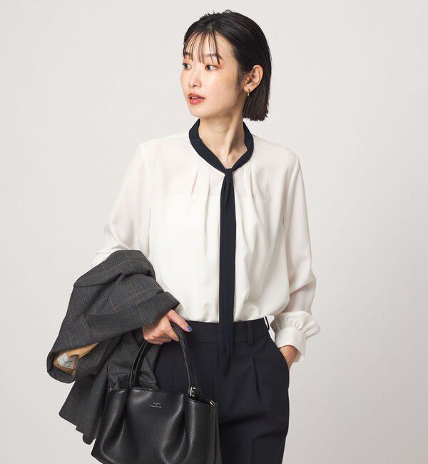 UNITED ARROWS green label relaxing「ボータイ ロングスリーブ ブラウス マシンウォッシャブル」|シャツ・ブラウス|
