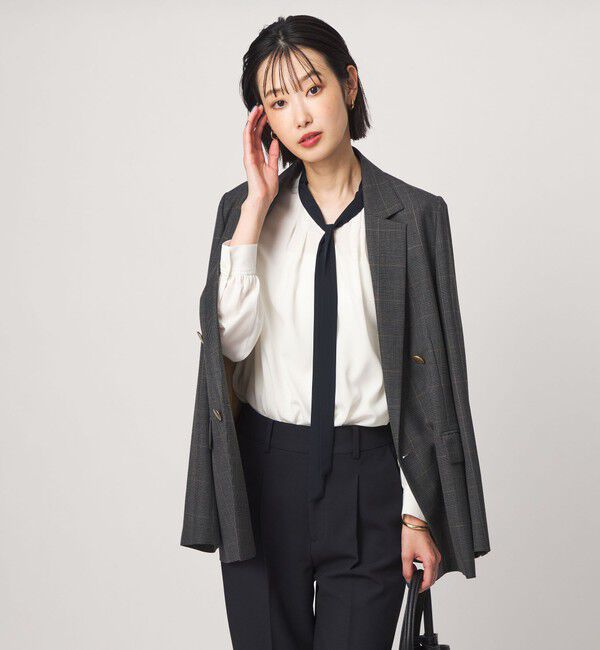 UNITED ARROWS green label relaxing「ボータイ ロングスリーブ ブラウス マシンウォッシャブル」|シャツ・ブラウス|