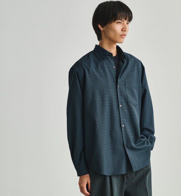 UNITED ARROWS green label relaxing「ウォッシャブル ビエラチェック ジャストルーズ 長袖 シャツ」|シャツ・ブラウス|COBALT
