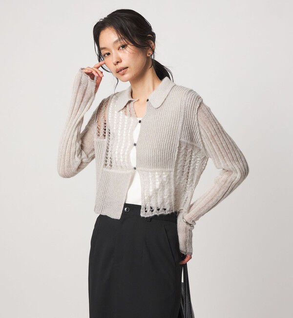 UNITED ARROWS green label relaxing「【別注】＜tyn.TGOR＞パネル カラー カーディガン」|カーディガン|LT.GRAY
