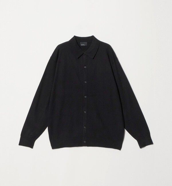 UNITED ARROWS green label relaxing「【WEB限定】JUST fit ハイゲージ ポロニット カーディガン」|カーディガン|BLACK