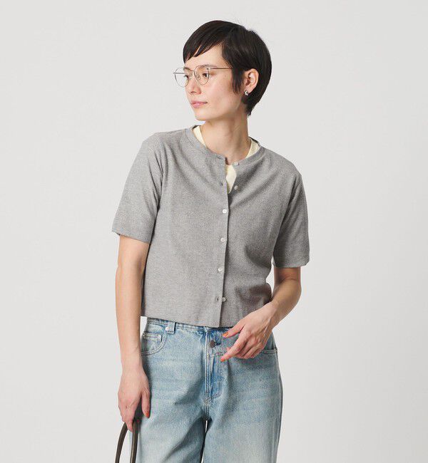 BEAUTY&YOUTH UNITED ARROWS「【WEB限定】ラメ ショートスリーブカーディガン」|カーディガン|MD.GRAY