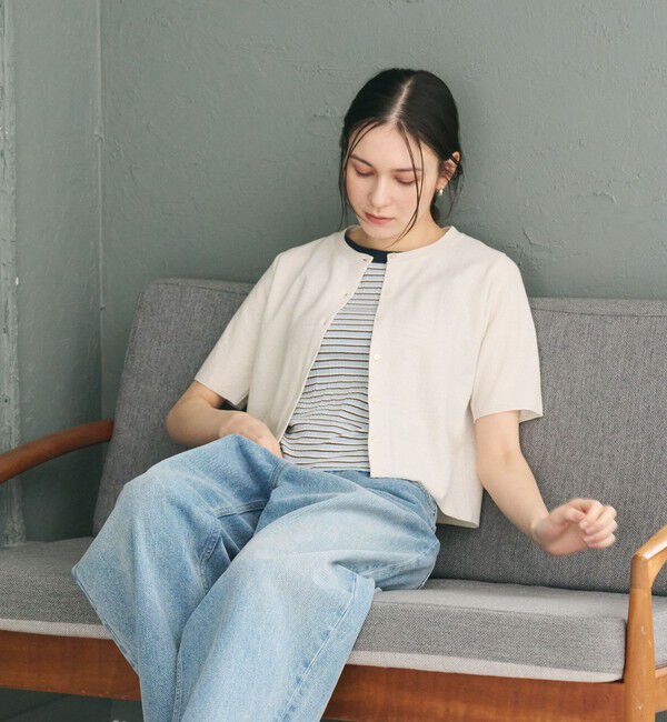 BEAUTY&YOUTH UNITED ARROWS「【WEB限定】ラメ ショートスリーブカーディガン」|カーディガン|