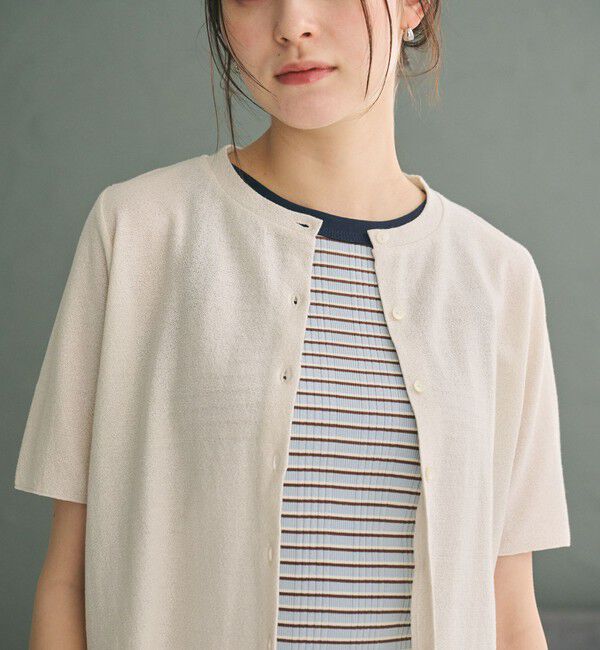 BEAUTY&YOUTH UNITED ARROWS「【WEB限定】ラメ ショートスリーブカーディガン」|カーディガン|