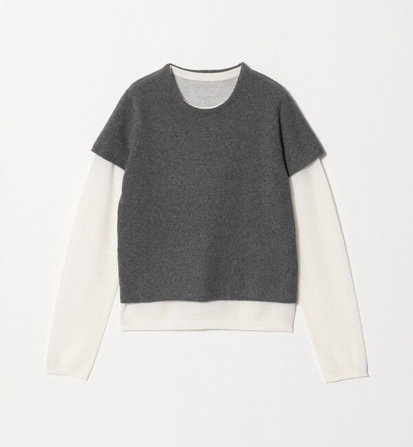 BEAUTY&YOUTH UNITED ARROWS「レイヤード セット ニットプルオーバー ウォッシャブル」|ニット・セーター|DK.GRAY