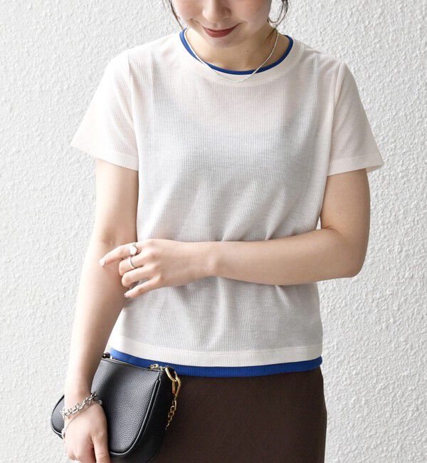 SHIPS any「SHIPS any:〈手洗い可能〉レイヤード シアー ワッフル TEE」|Tシャツ・カットソー|