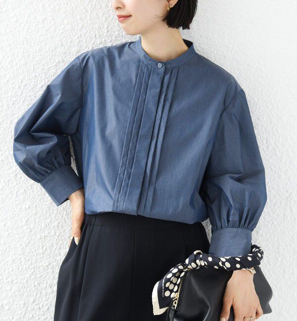 SHIPS for women「〈洗濯機可能〉タイプライター レース 襟 ピンタック シャツ」|シャツ・ブラウス|