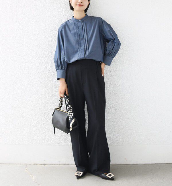 SHIPS for women「〈洗濯機可能〉タイプライター レース 襟 ピンタック シャツ」|シャツ・ブラウス|
