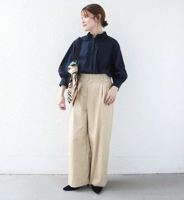SHIPS for women「〈洗濯機可能〉タイプライター レース 襟 ピンタック シャツ」|シャツ・ブラウス|