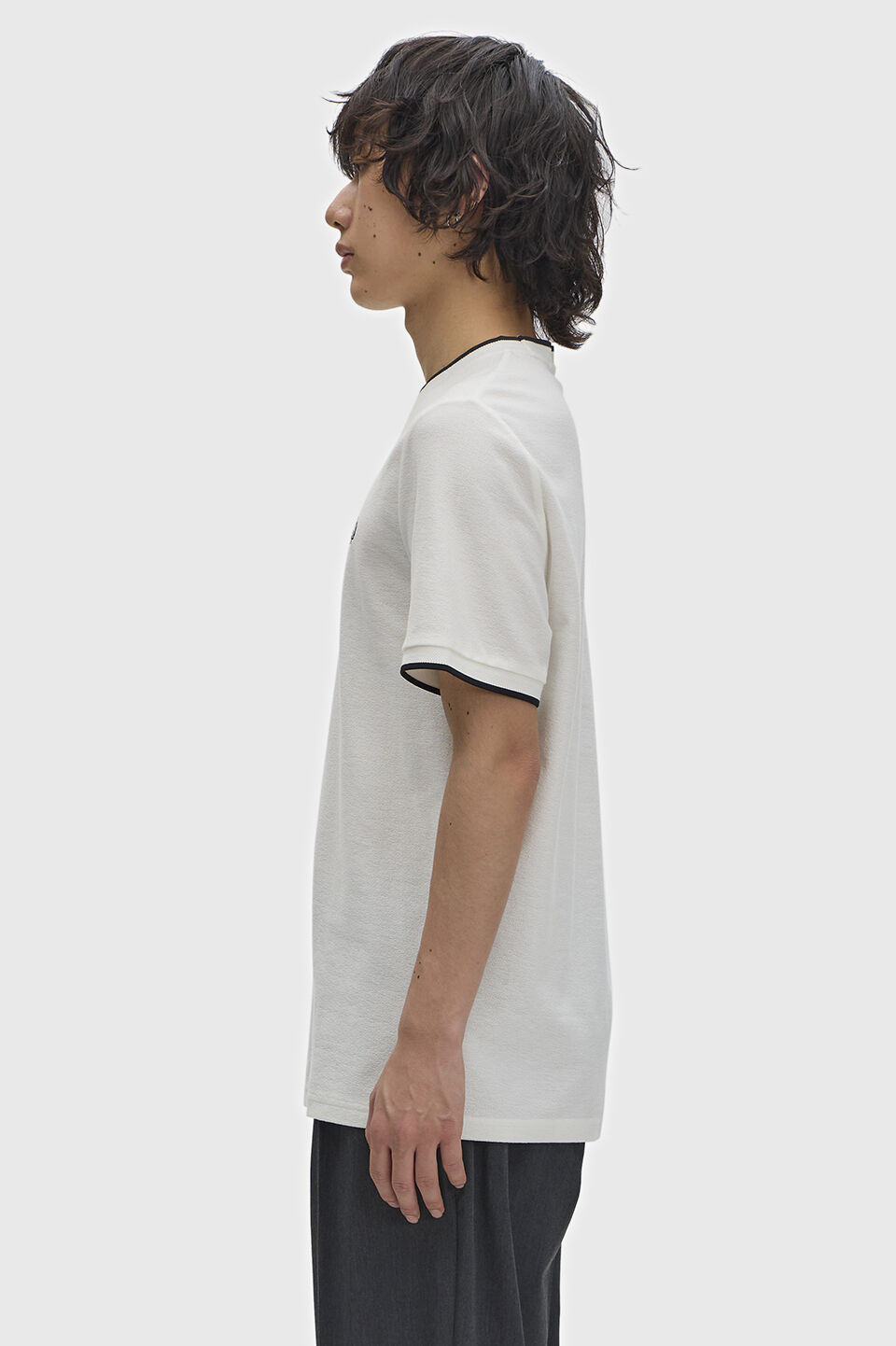 FRED PERRY 「FRED PERRY／Trim Detail Crepe Pique T-Shirt ／トリムディテールクレープピケTシャツ」|Tシャツ・カットソー|