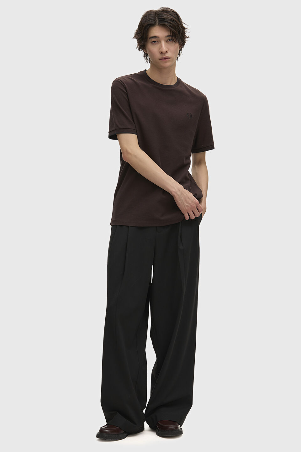 FRED PERRY 「FRED PERRY／Trim Detail Crepe Pique T-Shirt ／トリムディテールクレープピケTシャツ」|Tシャツ・カットソー|