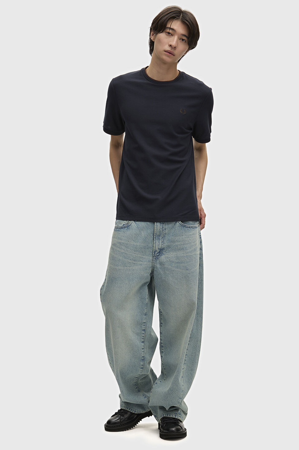 FRED PERRY 「FRED PERRY／Trim Detail Crepe Pique T-Shirt ／トリムディテールクレープピケTシャツ」|Tシャツ・カットソー|