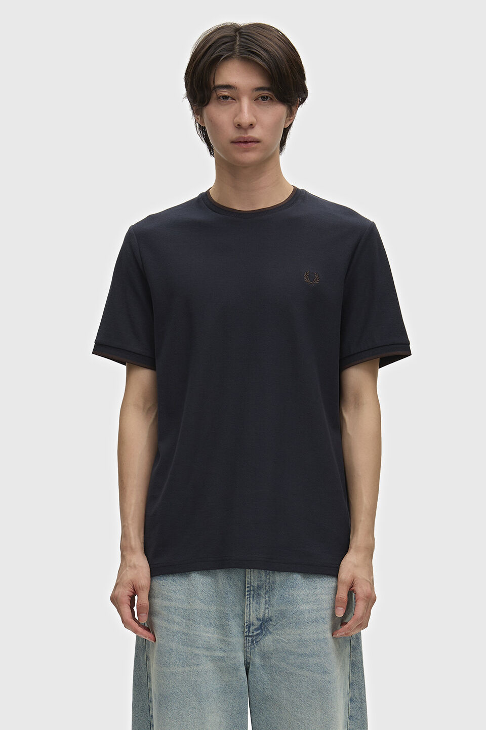 FRED PERRY 「FRED PERRY／Trim Detail Crepe Pique T-Shirt ／トリムディテールクレープピケTシャツ」|Tシャツ・カットソー|