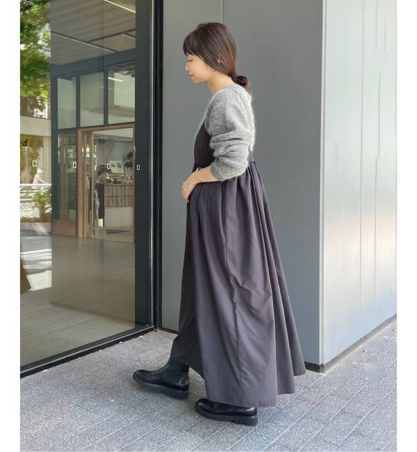 SLOBE IENA「《WEB限定/追加予約》タフタギャザーキャミワンピース」|ワンピース|
