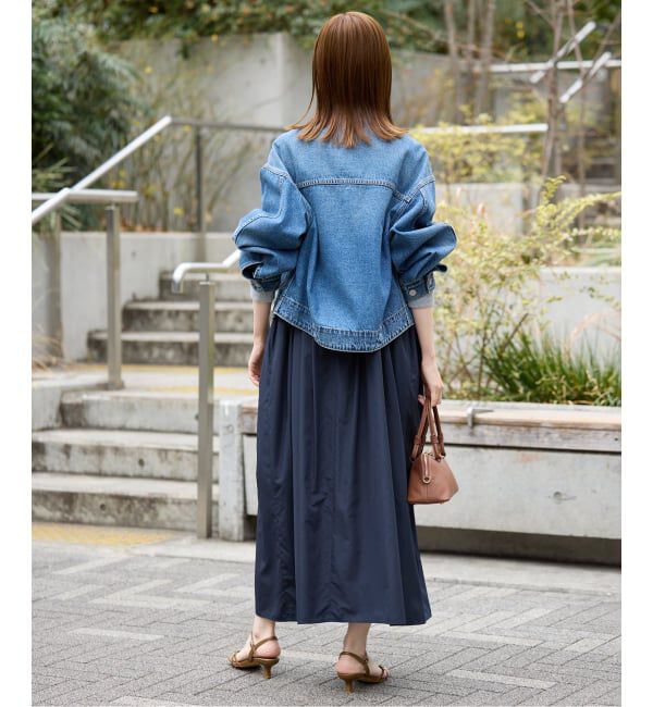 SLOBE IENA「《WEB限定/追加予約》タフタギャザーキャミワンピース」|ワンピース|