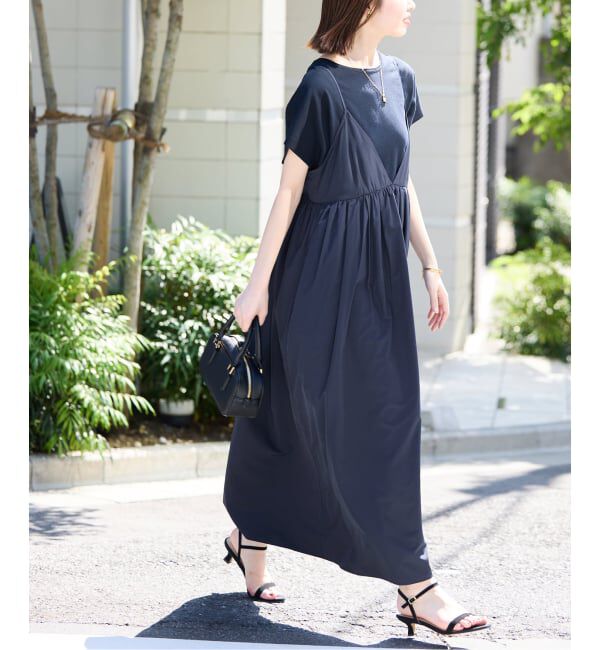 SLOBE IENA「《WEB限定/追加予約》タフタギャザーキャミワンピース」|ワンピース|