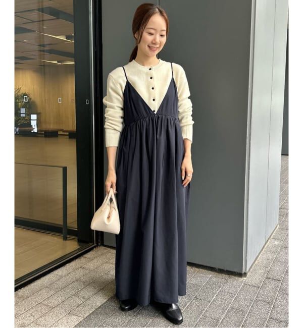 SLOBE IENA「《WEB限定/追加予約》タフタギャザーキャミワンピース」|ワンピース|