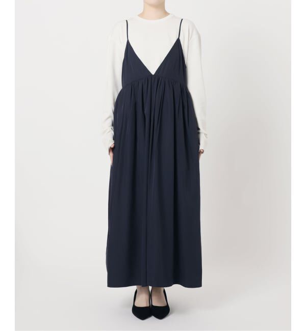 SLOBE IENA「《WEB限定/追加予約》タフタギャザーキャミワンピース」|ワンピース|