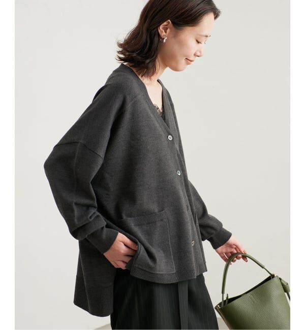 SLOBE IENA「《WEB限定カラーあり/追加予約》ウォッシャブルワイドシルエットカーディガン」|カーディガン|グレー