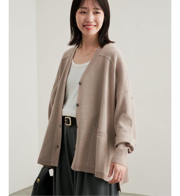 SLOBE IENA「《WEB限定カラーあり/追加予約》ウォッシャブルワイドシルエットカーディガン」|カーディガン|ベージュ